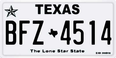 TX license plate BFZ4514