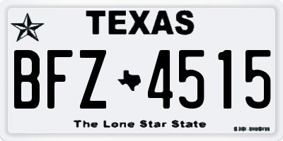TX license plate BFZ4515