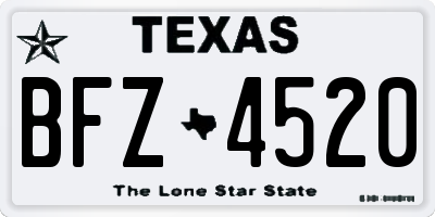 TX license plate BFZ4520