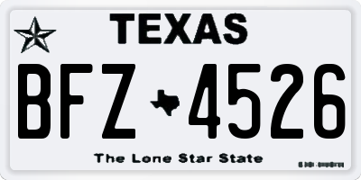TX license plate BFZ4526