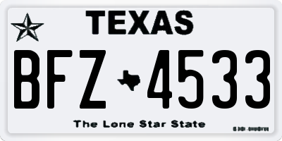 TX license plate BFZ4533