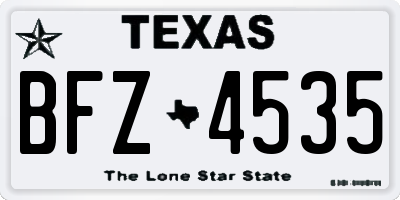 TX license plate BFZ4535