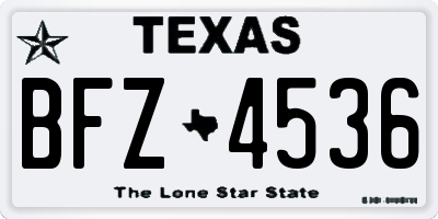 TX license plate BFZ4536