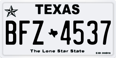 TX license plate BFZ4537