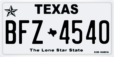TX license plate BFZ4540