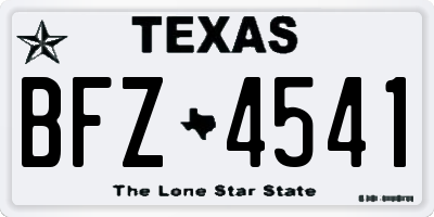 TX license plate BFZ4541