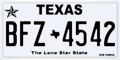 TX license plate BFZ4542