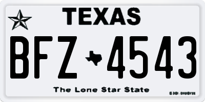 TX license plate BFZ4543