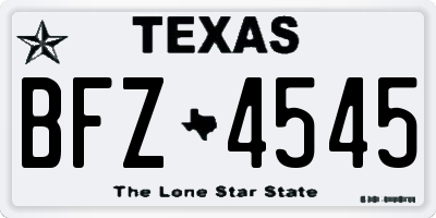 TX license plate BFZ4545
