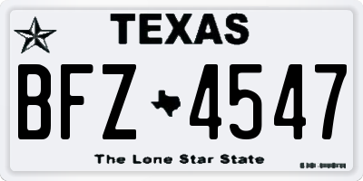 TX license plate BFZ4547
