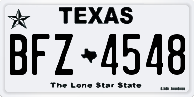 TX license plate BFZ4548