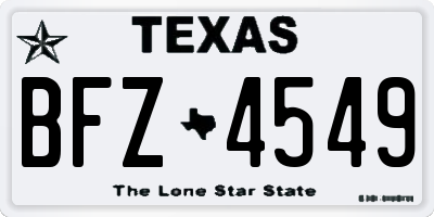 TX license plate BFZ4549