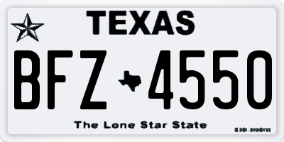 TX license plate BFZ4550