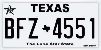 TX license plate BFZ4551