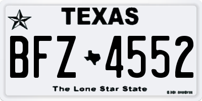 TX license plate BFZ4552