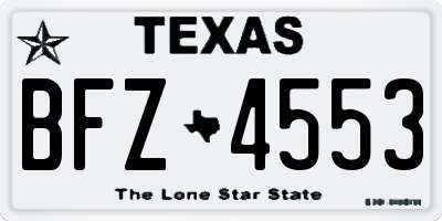 TX license plate BFZ4553