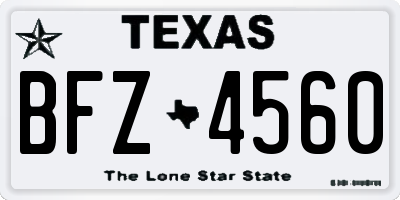TX license plate BFZ4560
