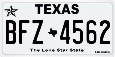 TX license plate BFZ4562