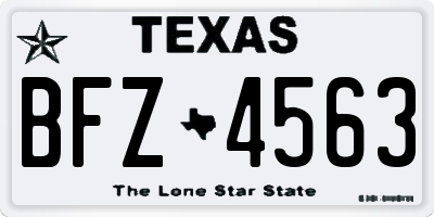 TX license plate BFZ4563