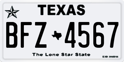 TX license plate BFZ4567