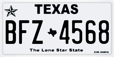 TX license plate BFZ4568