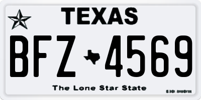 TX license plate BFZ4569