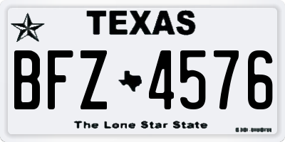 TX license plate BFZ4576