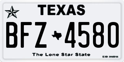 TX license plate BFZ4580