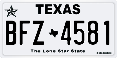 TX license plate BFZ4581