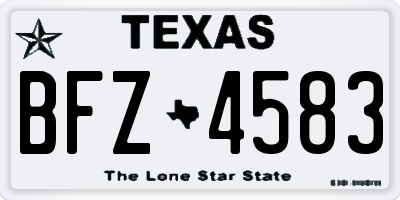 TX license plate BFZ4583