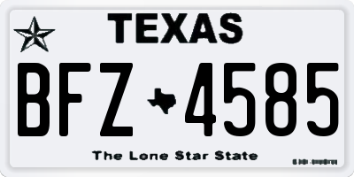 TX license plate BFZ4585