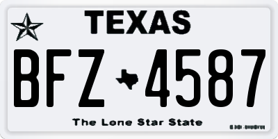 TX license plate BFZ4587