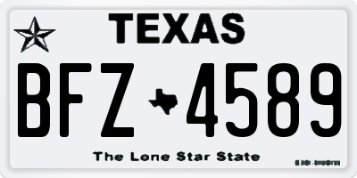 TX license plate BFZ4589