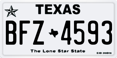 TX license plate BFZ4593