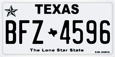 TX license plate BFZ4596