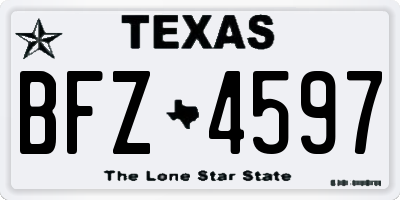 TX license plate BFZ4597