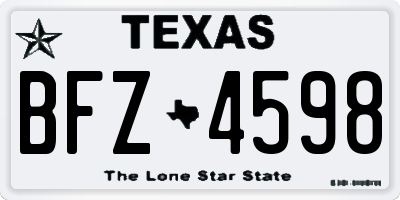 TX license plate BFZ4598