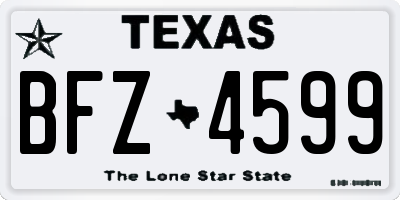 TX license plate BFZ4599