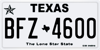 TX license plate BFZ4600