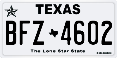 TX license plate BFZ4602