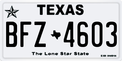 TX license plate BFZ4603