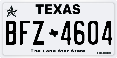 TX license plate BFZ4604