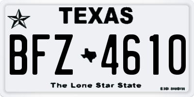 TX license plate BFZ4610