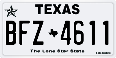 TX license plate BFZ4611