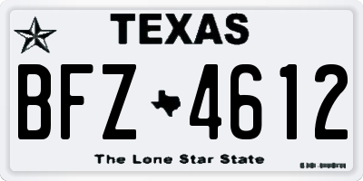 TX license plate BFZ4612
