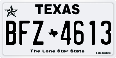 TX license plate BFZ4613