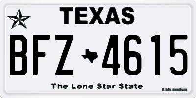 TX license plate BFZ4615