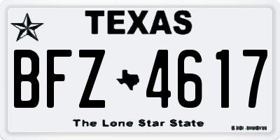 TX license plate BFZ4617