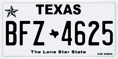 TX license plate BFZ4625