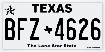 TX license plate BFZ4626